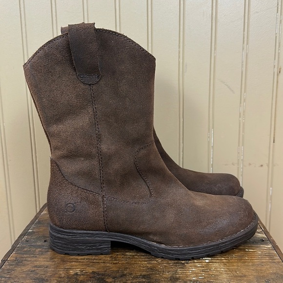 Born Basin Cowboy Style Brown Boots Size 7.5 - Picture 1 of 9